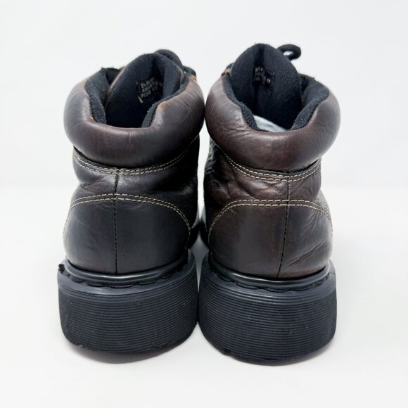 Vtg Y2K Dr. Martens Brown Leather Chunky Boots Men's US Size 11 Made in England - Picture 4 of 10
